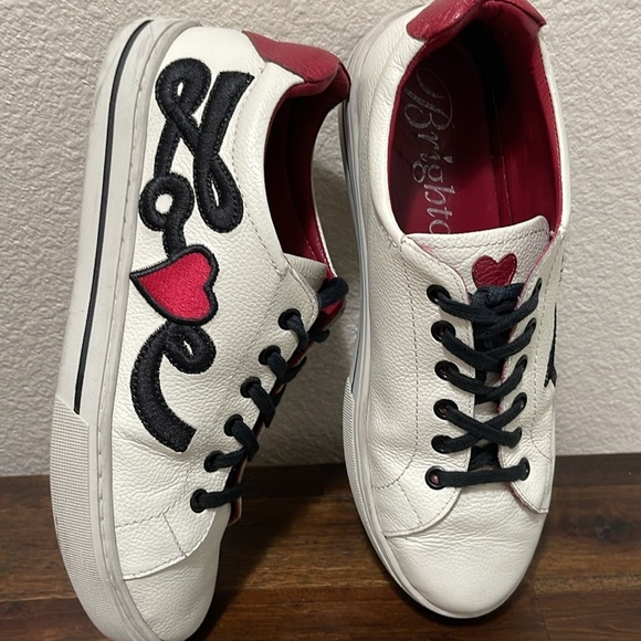 Brighton Love Me Beige Red Sneakers size 8.5 Valentines - Picture 16 of 17